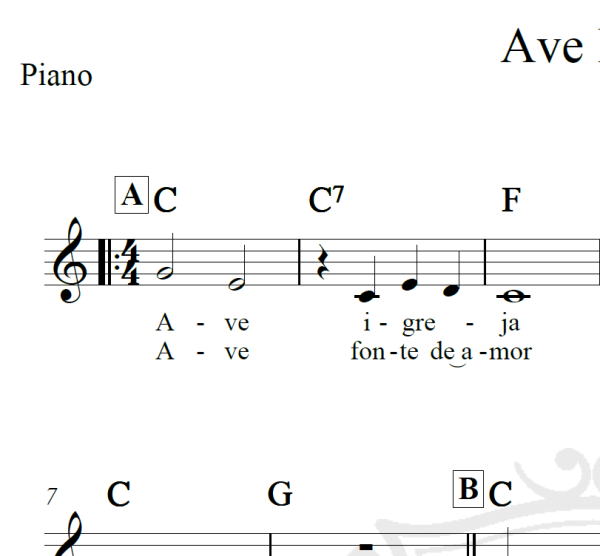 Ave Igreja - Piano/Vocal