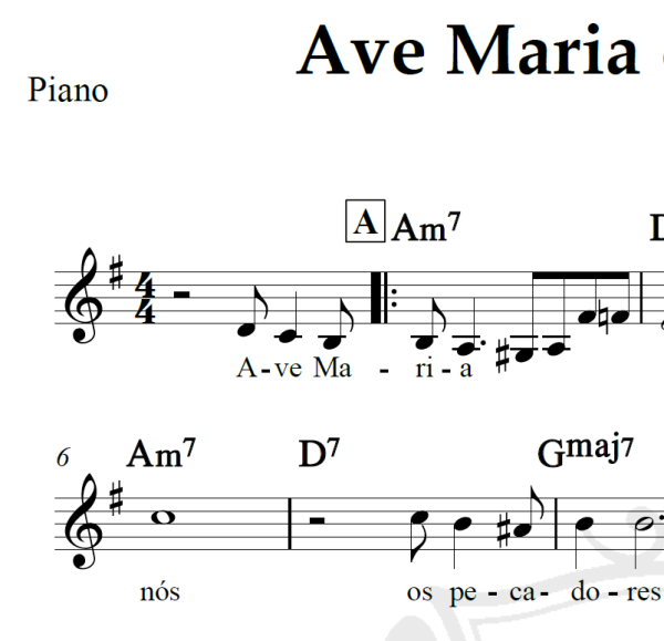 Ave Maria dos Andores - Piano/Vocal