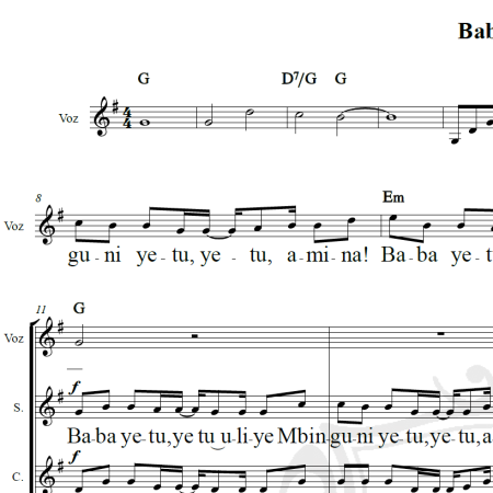 Baba Yetu - Arranjo Coral