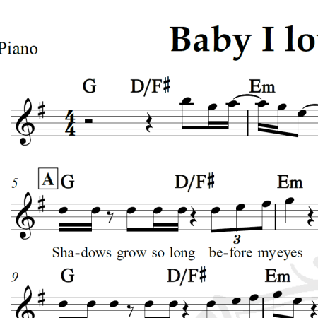 Baby I love your way - Peter Frampton - Piano/Vocal