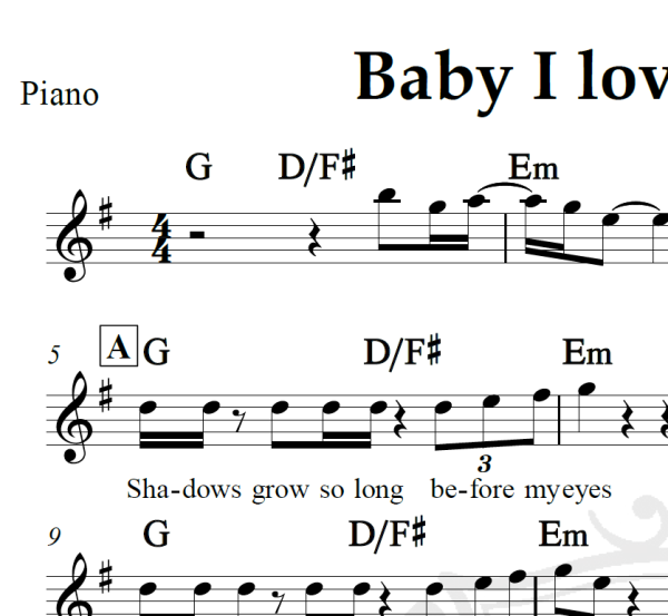 Baby I love your way - Peter Frampton - Piano/Vocal