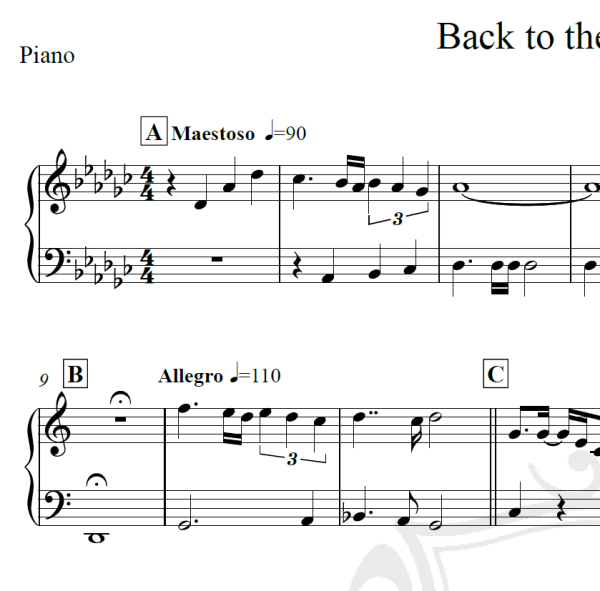 Back to the future Suite - Piano