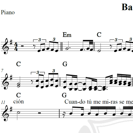 Bailando - Enrique Iglesias/Sean Paul - Piano/Vocal