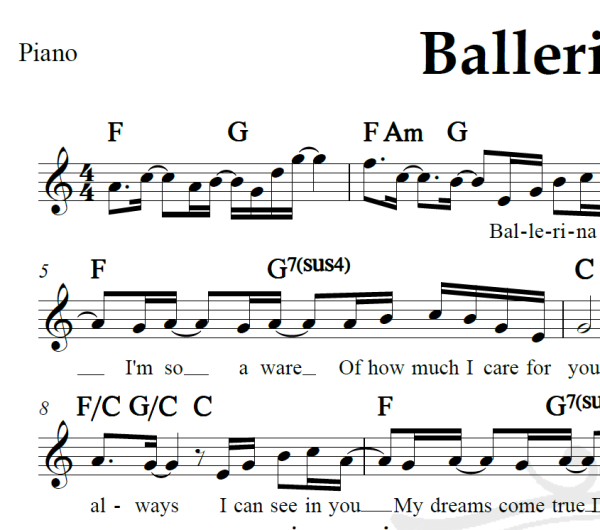 Ballerina Girl - Lionel Richie - Piano/Vocal