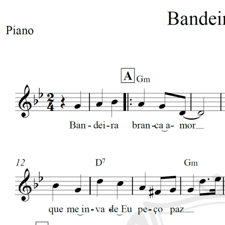 Bandeira Branca - Piano/Vocal