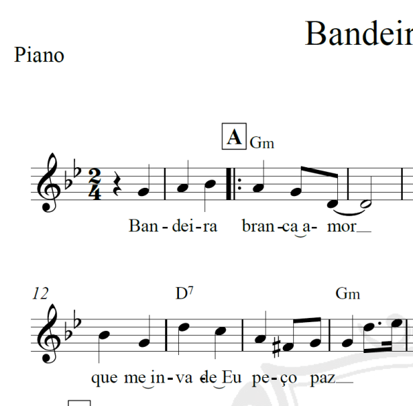 Bandeira Branca - Piano/Vocal