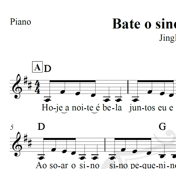 Bate o sino pequenino (Jingle bells) - Piano/Vocal