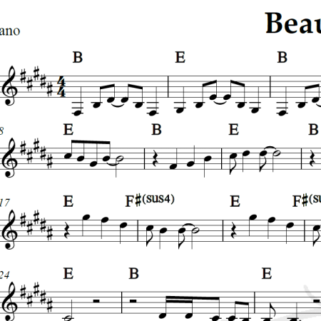 Beautiful Girl - INXS - Piano/Vocal