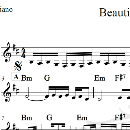 Beautiful disaster - 311 - Piano