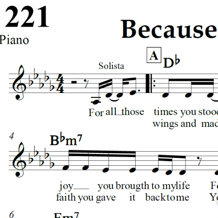 Because you loved me - Celine Dion - Piano/Vocal