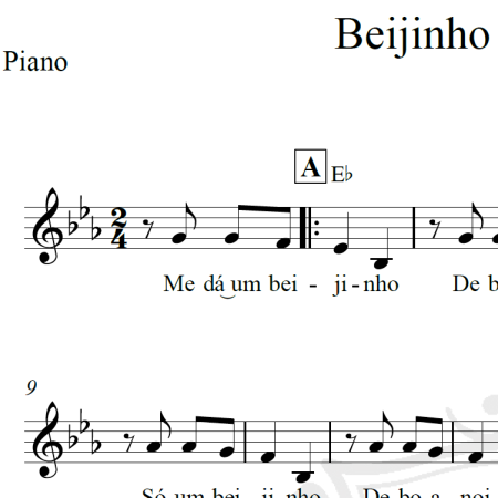 Beijinho de boa noite - Piano/Vocal