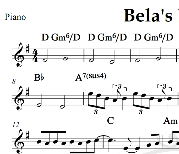 Bela's Lullaby - Piano