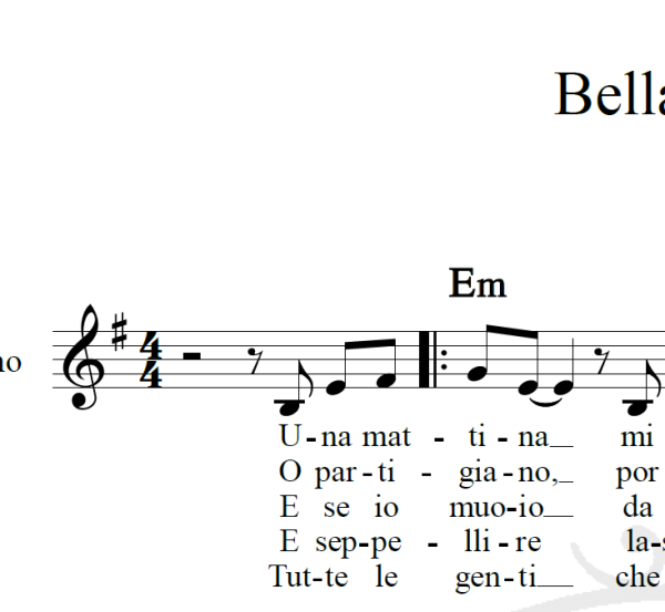 Bella Ciao - Piano/Vocal