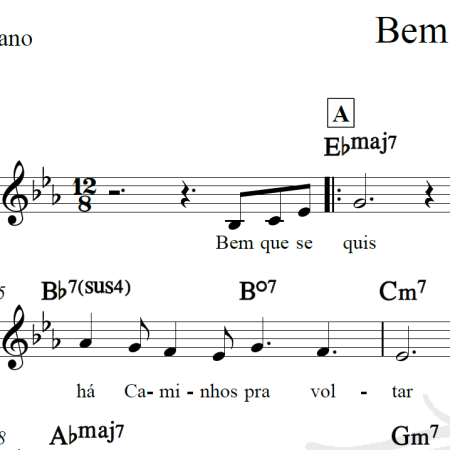 Bem que se quis - Marisa Monte - Piano/Vocal