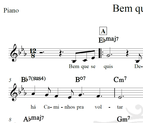 Bem que se quis - Marisa Monte - Piano/Vocal
