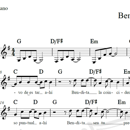 Bendita tu luz - Mana - Piano/Vocal