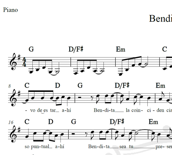 Bendita tu luz - Mana - Piano/Vocal