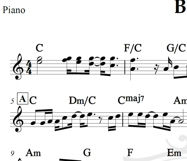 Beth - Kiss - Piano