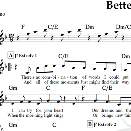 Better Together - Jack Johnson - Piano/Vocal