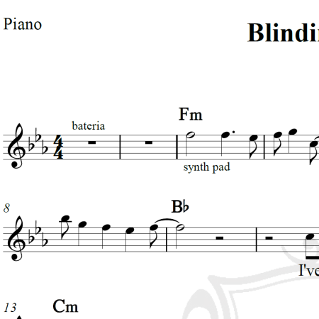 Blinding lights - The Weekend - Piano/Vocal