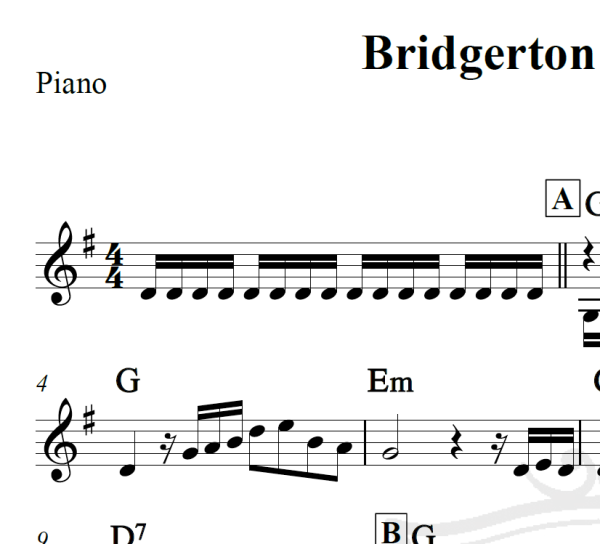 Bridgerton Main theme - Piano