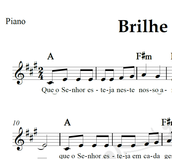 Brilhe sua Luz - Padre Zezinho - Piano/Vocal