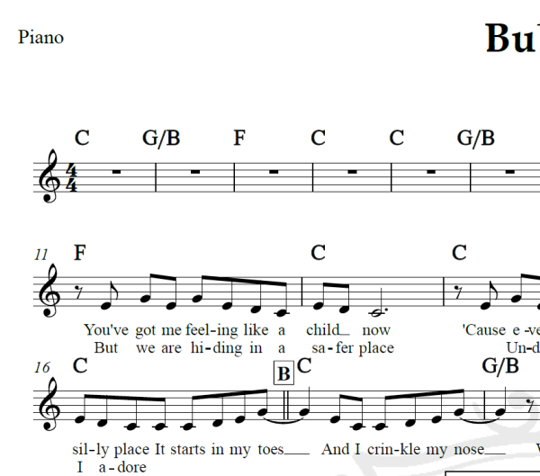 Bubbly - Colbie Caillat - Piano/Vocal