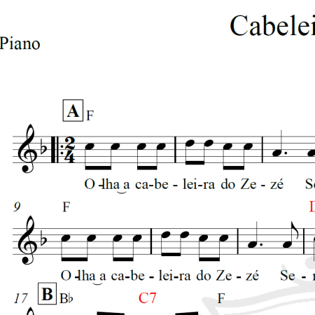 Cabeleira do Zezé - Piano/Vocal