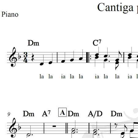 Cantiga por Luciana - Evinha - Piano/Vocal