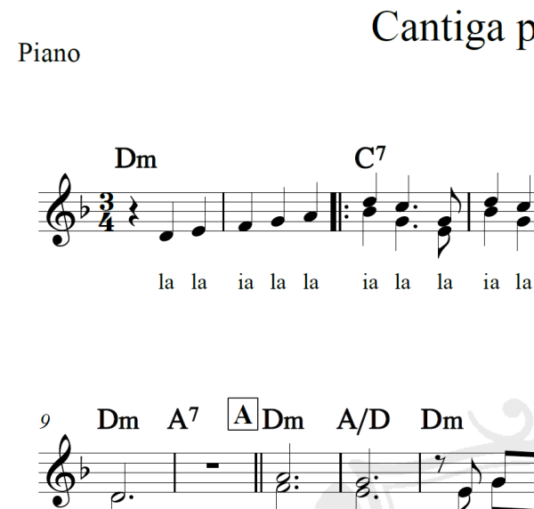 Cantiga por Luciana - Evinha - Piano/Vocal