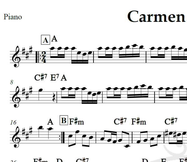Carmen Overture - Bizet - Piano