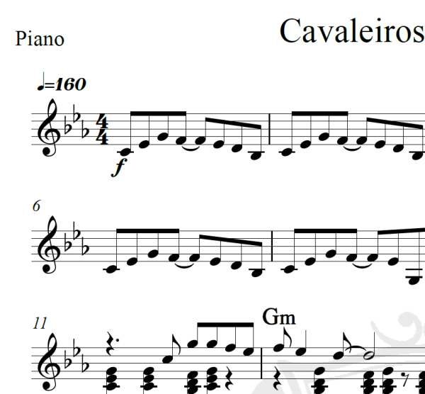Cavaleiros do Zodíaco Pégasus - Piano