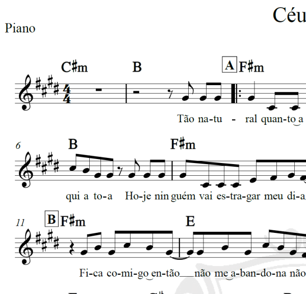 Céu azul - Charlie Brown Jr. - Piano/Vocal