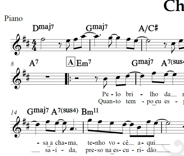 Chama - Roupa Nova - Piano/Vocal