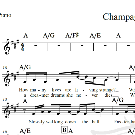 Champagne Supernova - Oasis - Piano/Vocal