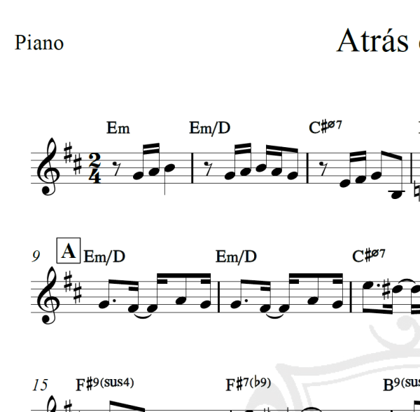 Atrás da porta - Chico Buarque - Piano