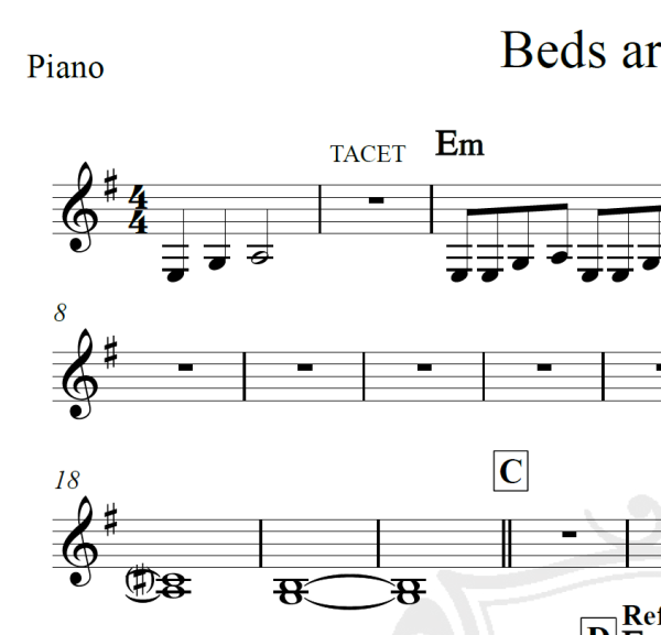 Beds are burning - Midnight oil - Cifra