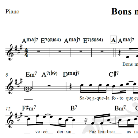 Bons Momentos - Tim Maia - Piano/Vocal