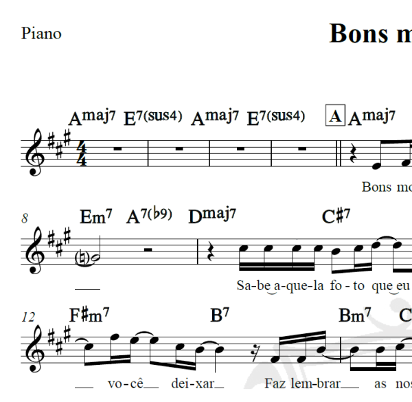Bons Momentos - Tim Maia - Piano/Vocal