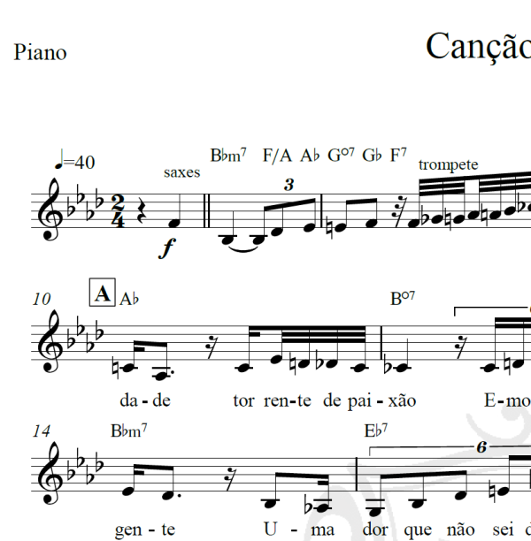 Canção de amor - Piano/Vocal