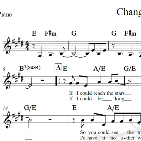 Change the world - Eric Clapton - Piano/Vocal