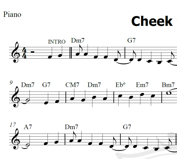 Cheek to cheek - Piano