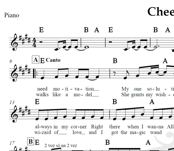 Cheerleader - OMI - Piano/Vocal