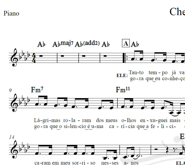 Chegaste - Roberto Carlos e Jennifer Lopez - Piano/Vocal