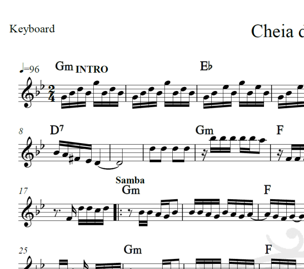 Cheia de manias - Raça Negra - Piano/Vocal