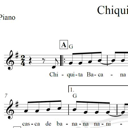 Chiquita bacana - Piano/Vocal