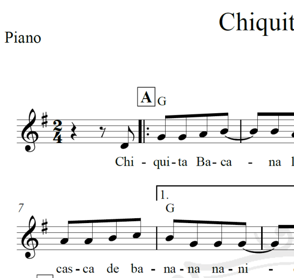 Chiquita bacana - Piano/Vocal
