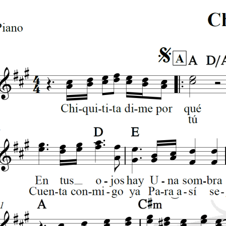 Chiquitita - ABBA - Piano/Vocal