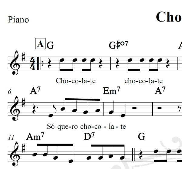 Chocolate - Tim Maia - Piano/Vocal