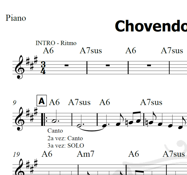 Chovendo na roseira - Tom Jobim - Piano